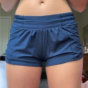 Hotty hot low rise 2.5 navy blue lululemon shorts